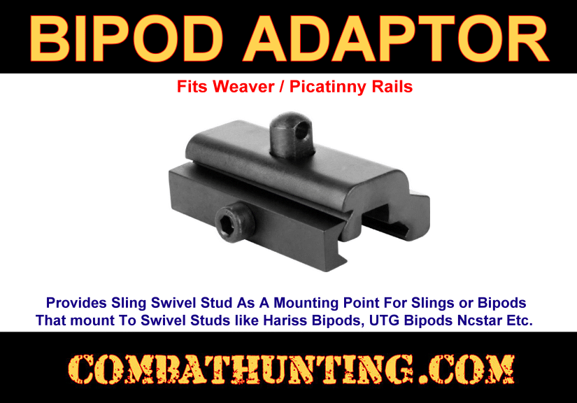 Bipod Adapter for Picatinny Rail style=