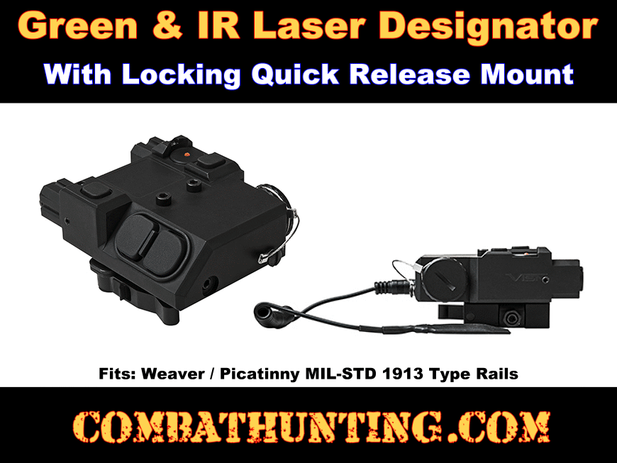 Green & IR Laser Designator With QR Mount Black style=