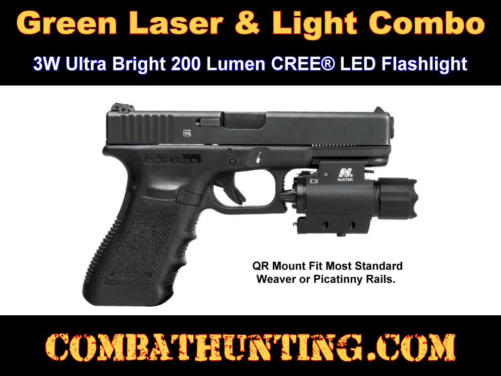 Green Laser Light Combo With QR Quick Release Picatinny style=