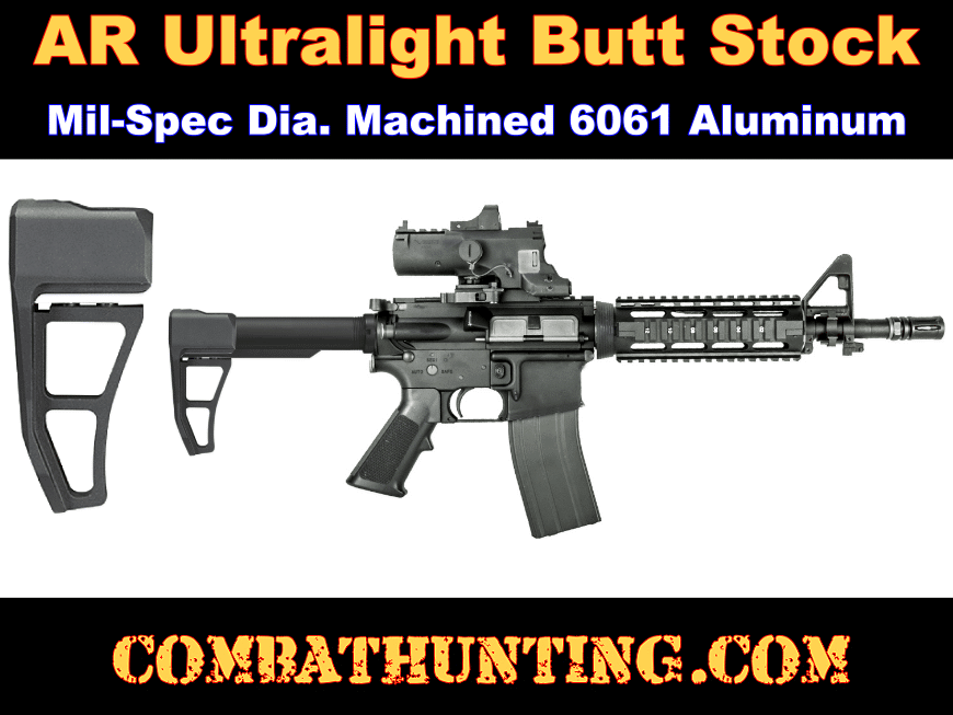 AR-15 Ultralight Butt Stock Micro Battle Stock Featureless style=