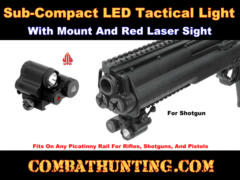 UTG® Sub-compact Red Laser Flashlight Combo With Pressure Switch style=