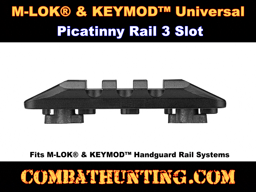 M-LOK KEYMOD Picatinny Accessory Rail 3 Slots Universal style=