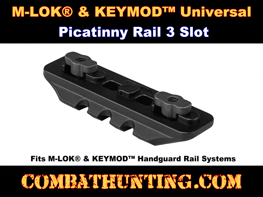 M-LOK KEYMOD Picatinny Accessory Rail 3 Slots Universal style=