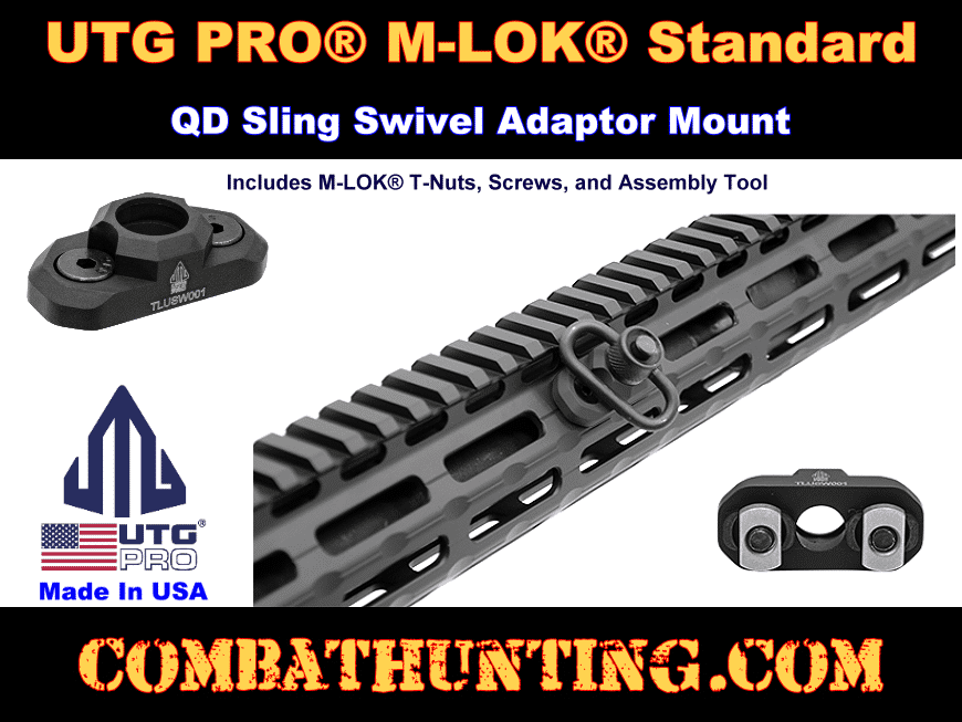 UTG PRO® M-LOK® Standard QD Sling Swivel Adaptor Mount style=