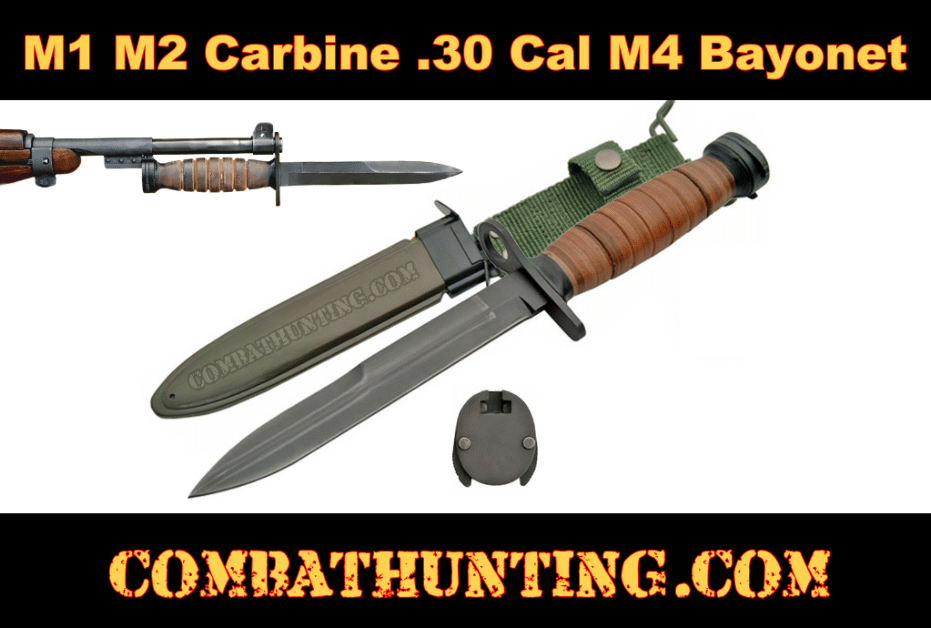 M1 M2 Carbine .30 Cal M4 Bayonet 1944 style=