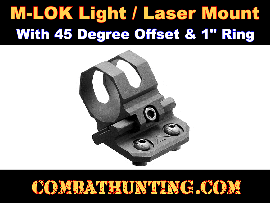 M-LOK Light Mount 45 Degree Offset 1 inch style=