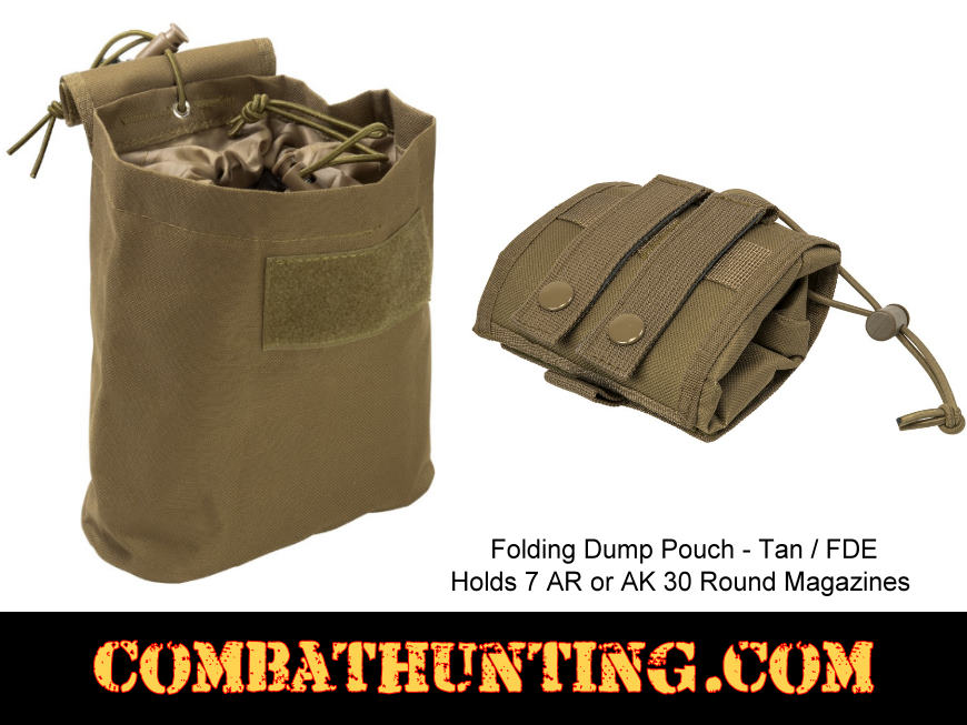 Folding Dump Pouch Tan / FDE MOLLE Compatible style=