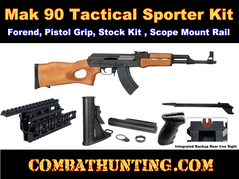 AK47 Mak 90 Tactical Sporter Kit With Stock, Grip, Quad Rail & Mount style=