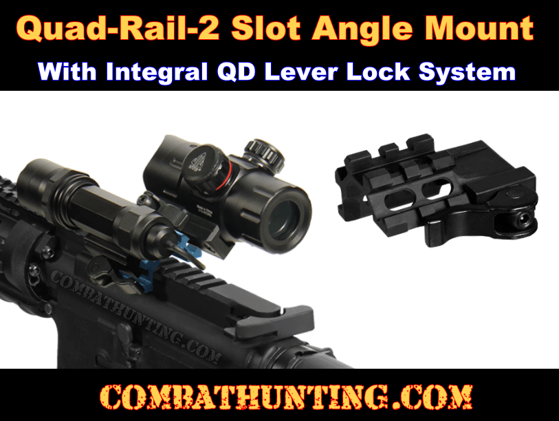 UTG Quad-Rail 2 Slot Angle Mount QD Lever Lock System style=
