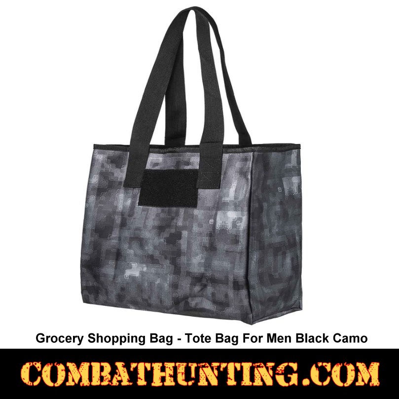 Digital Black Camo Grocery Shopping Bag-Tote Bag For Men style=