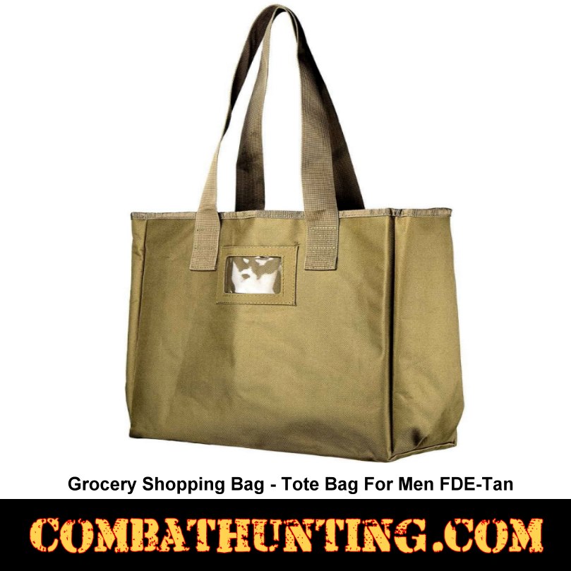 FDE Tan Grocery Shopping Bag-Tote Bag For Men style=