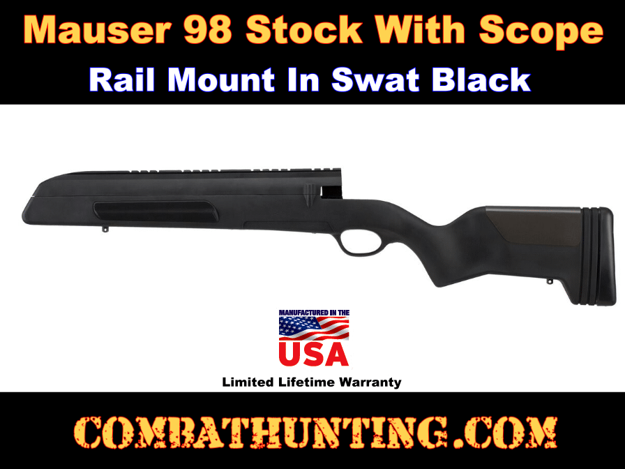 Mauser K98 stock With Scope Mount Black style=