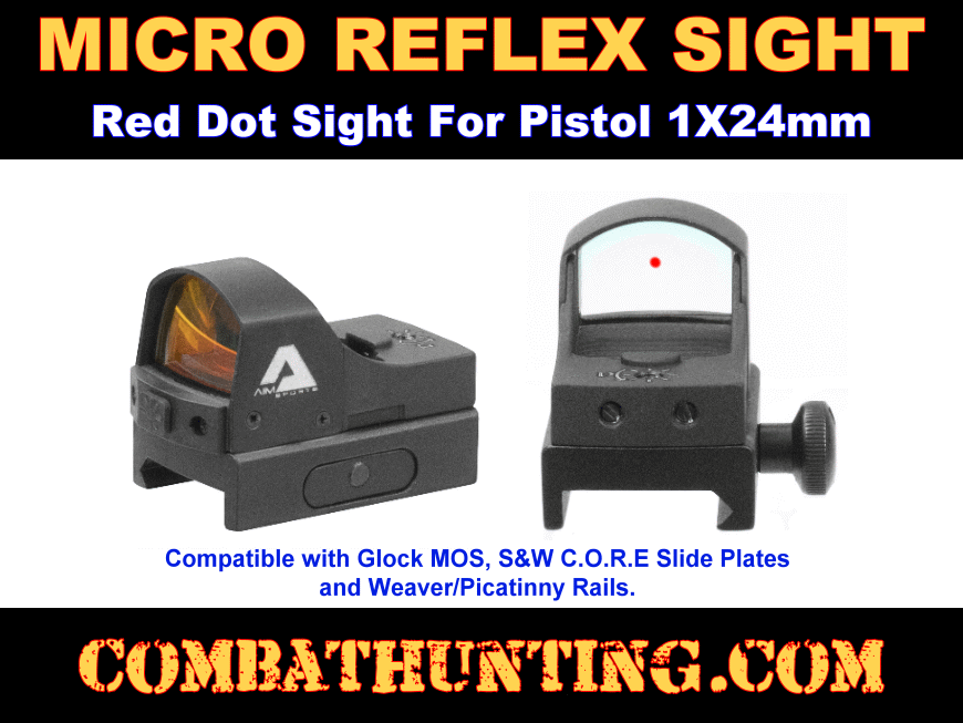 Micro Reflex Sight Red Dot Sight For Pistol 1X24mm style=