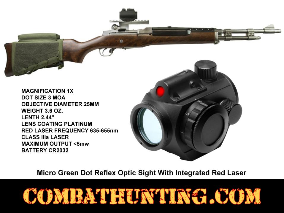 Micro Green Dot Sight With Red Laser Sight style=