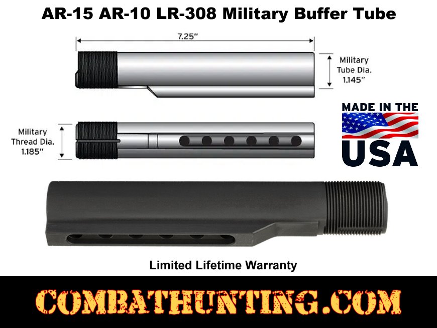 ATI AR-15 AR-10 LR-308 Military Buffer Tube Mil-Spec style=