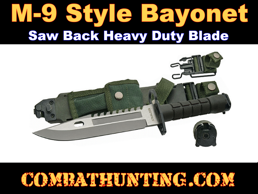 M9 Bayonet Knife With Scabbard Stainless style=