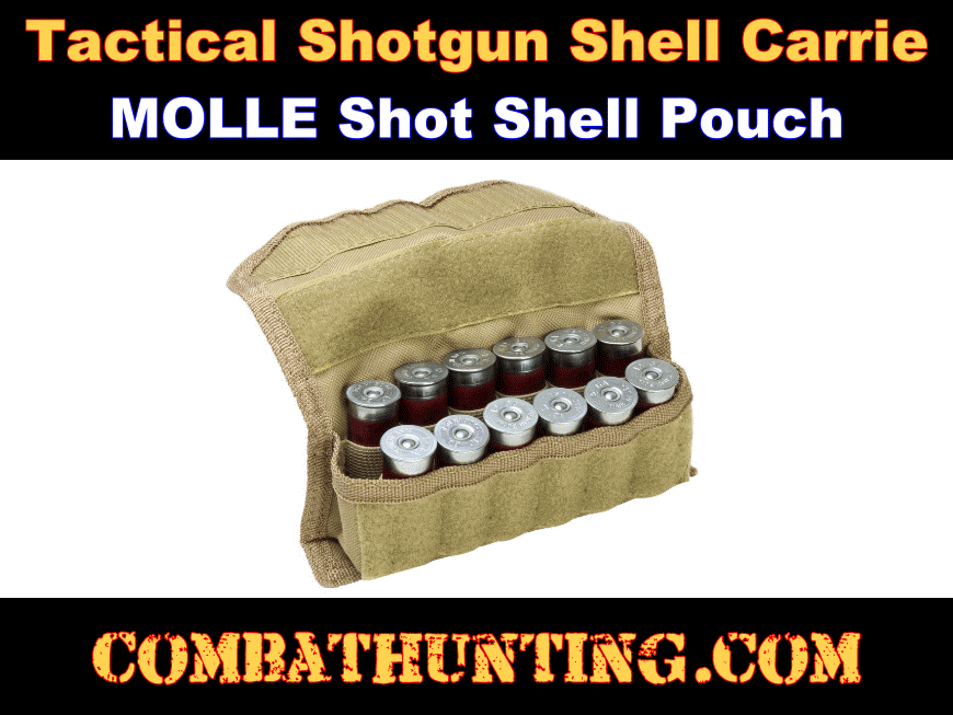 Tan 12/20 Gauge 17 Round Shotgun Shotshell Reload Holder Molle Pouch style=