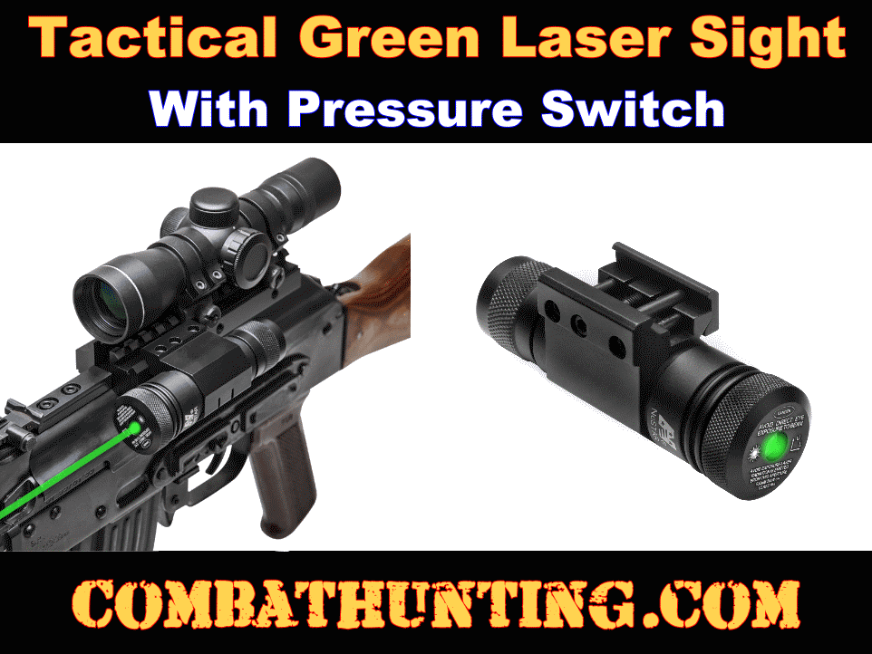 Tactical Green Laser Sight With Weaver & Base Pressure Switch style=