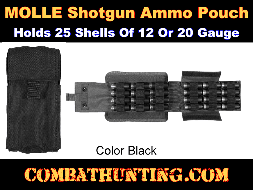 Tactical Shotgun Molle Pouch Reload Holder Waist Bag For 12 Gauge/20GA