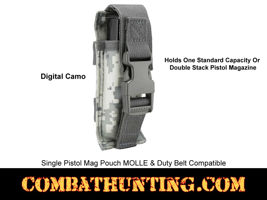 Digital Camo Single Pistol Mag Pouch MOLLE & Duty Belt Compatible style=