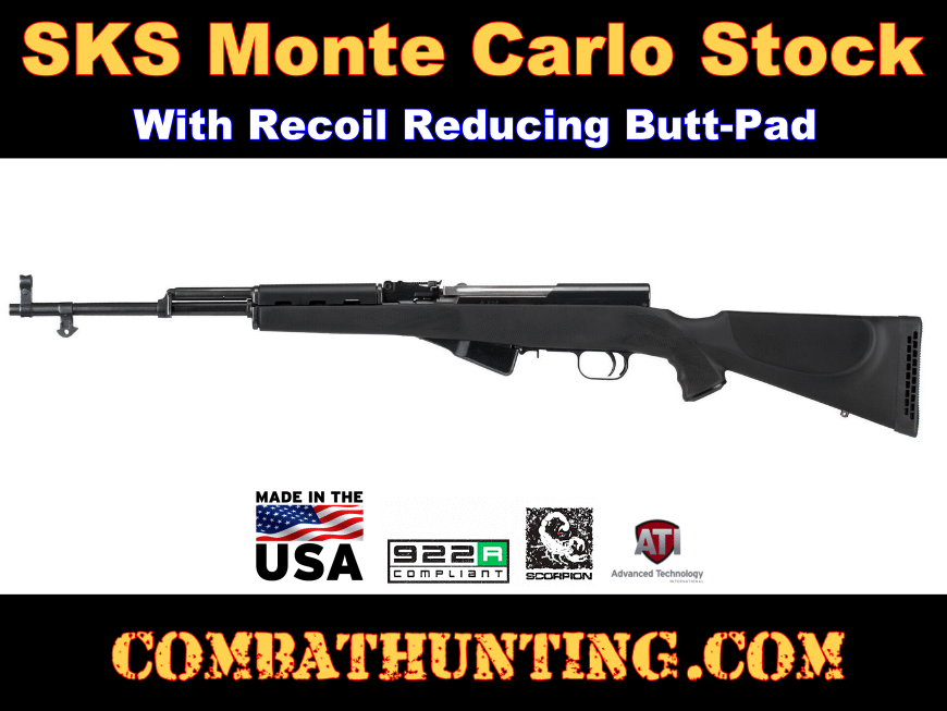 Sks0300 C Ati Black Sks Monte Carlo Stock With Butt Pad Sks Rifle Accessories