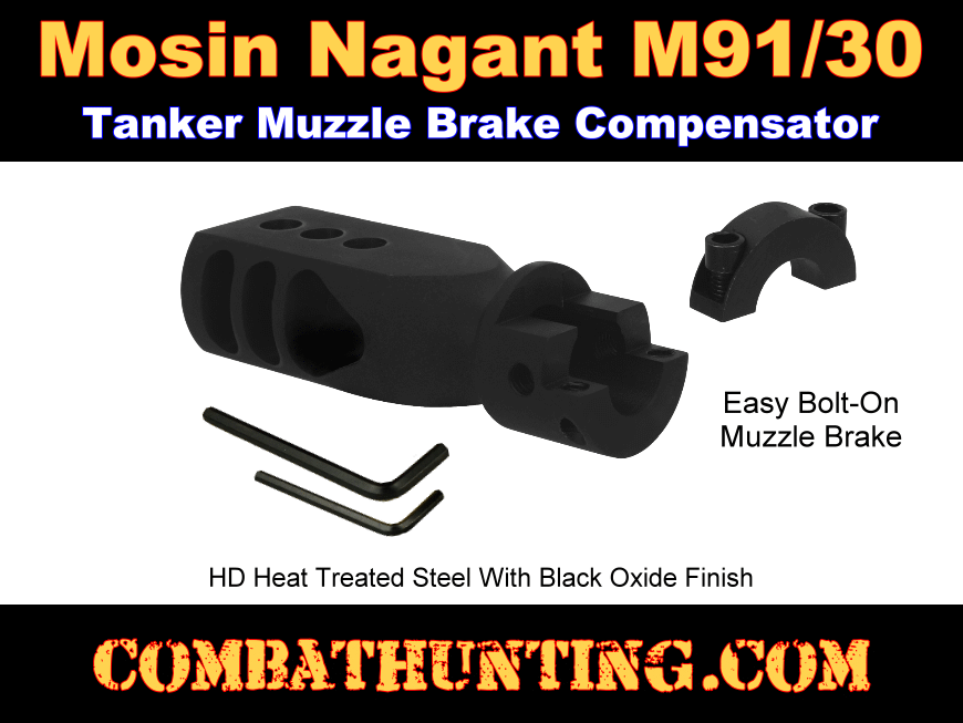 Mosin Nagant 91/30 Bolt On Tanker Muzzle Brake style=