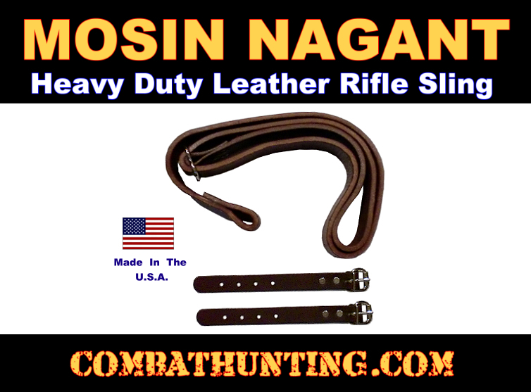 Mosin Nagant Leather Sling For M44, M38, M59 Rifles style=