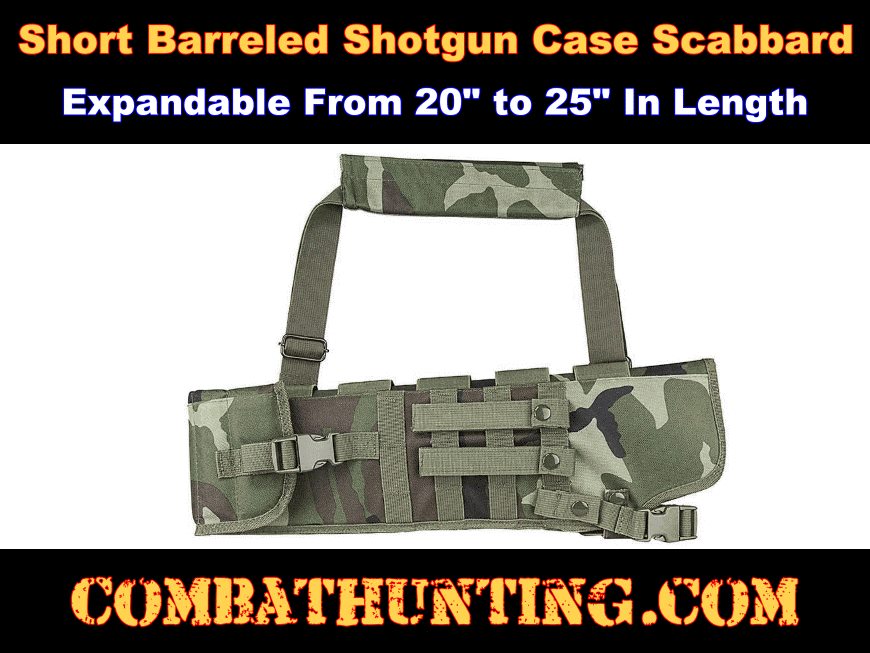 Short Barreled Shotgun Scabbard Woodland Camo style=