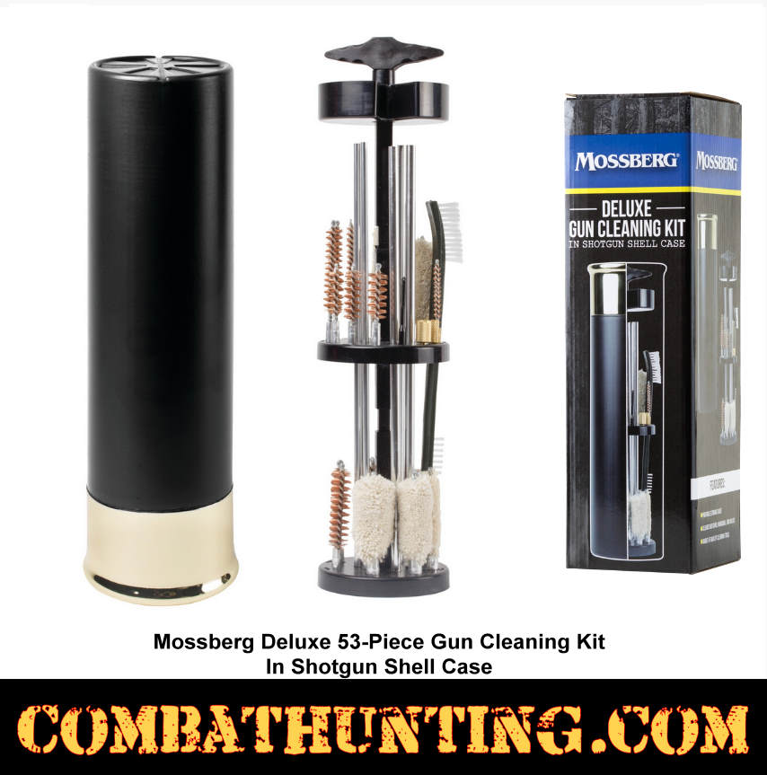 Mossberg Deluxe 53-Piece Gun Cleaning Kit In Shotgun Shell Case style=
