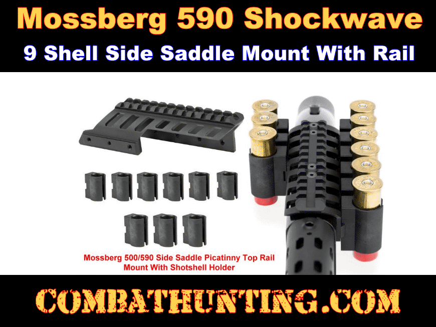 Mossberg 590 Shockwave Side Saddle With Picatinny/Weaver Rail style=