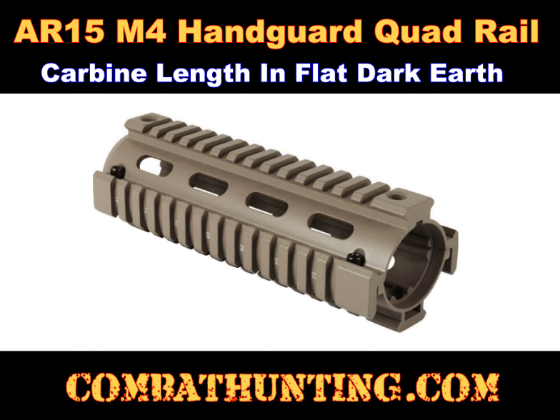 M4 Handguard Quad Rail Carbine Length Flat Dark Earth style=