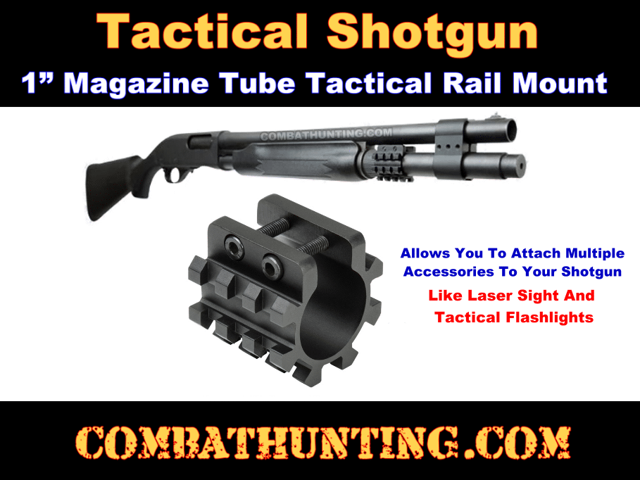 12GA Tactical Shotgun Magazine Tube Tri Rail Mount 1