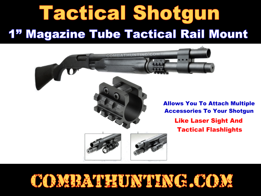 12GA Tactical Shotgun Magazine Tube Tri Rail Mount 1