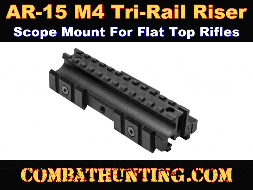 AR-15 Scope Mount Flat Top See Thru Riser Picatinny Tri-Rail style=
