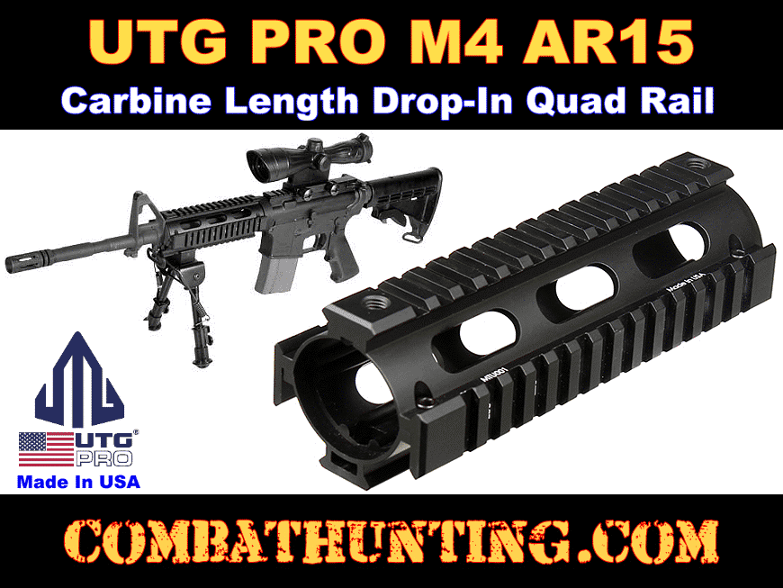 MTU001-AR AR-15 Handguard M16 M4 CAR Quad Rail Made In USA - AR-15 Parts .....