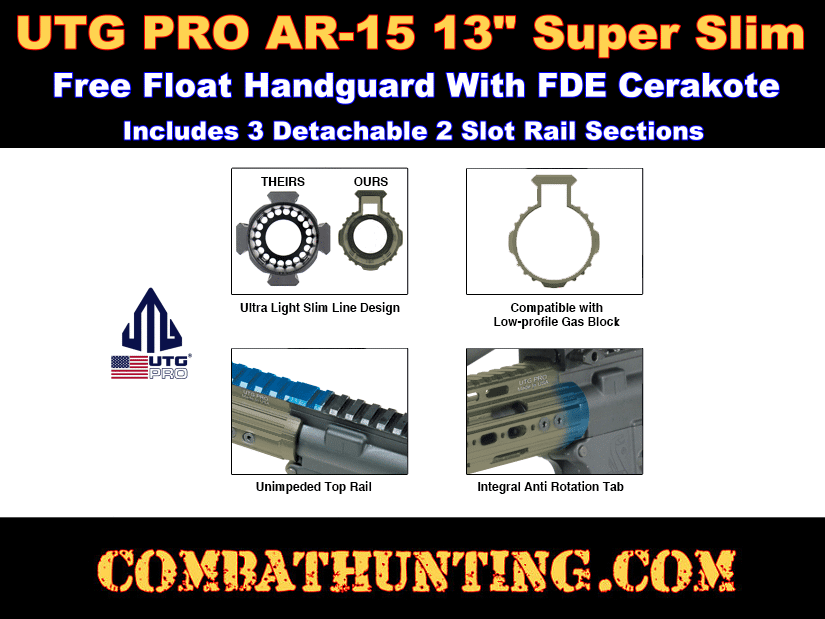 utg super slim free float handguard locking ring and screws