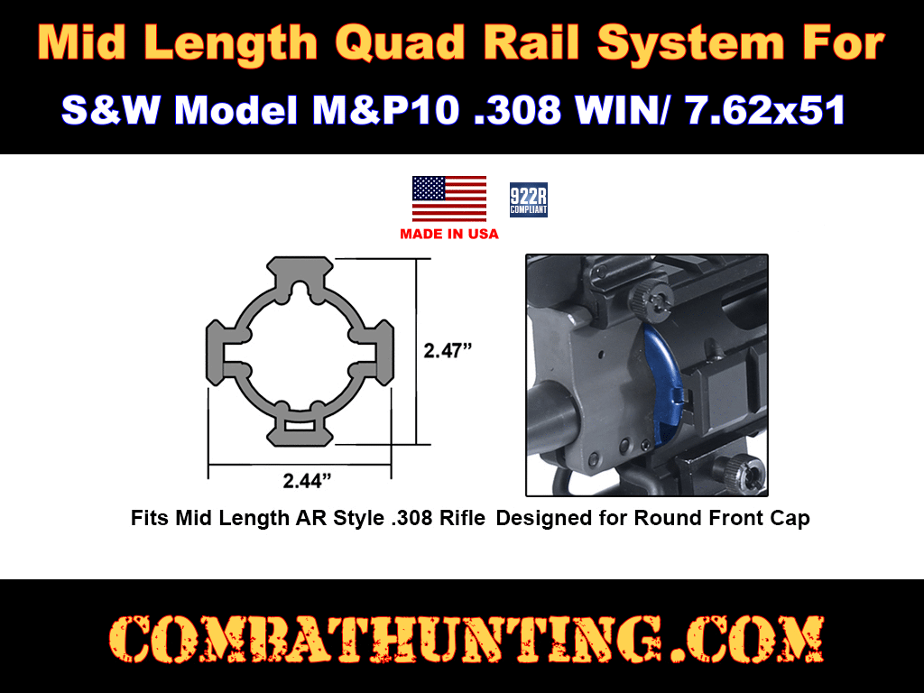 M&P10.308 WIN Quad Rail System Mid Length style=