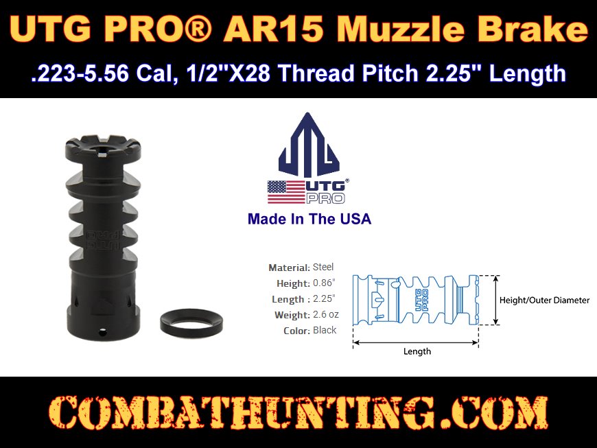 AR15 Muzzle Brake .223/5.56 1/2
