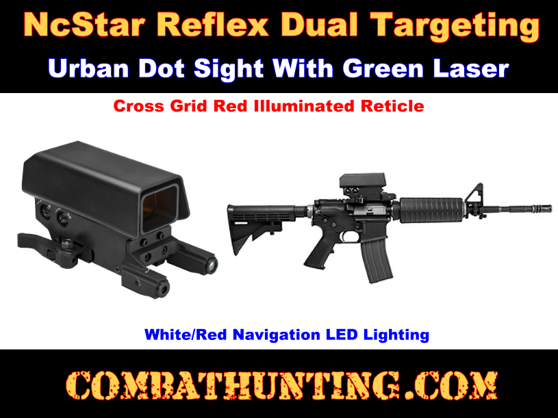 Ncstar Urban Dot Sight w/Green Laser & Red/White Nav style=