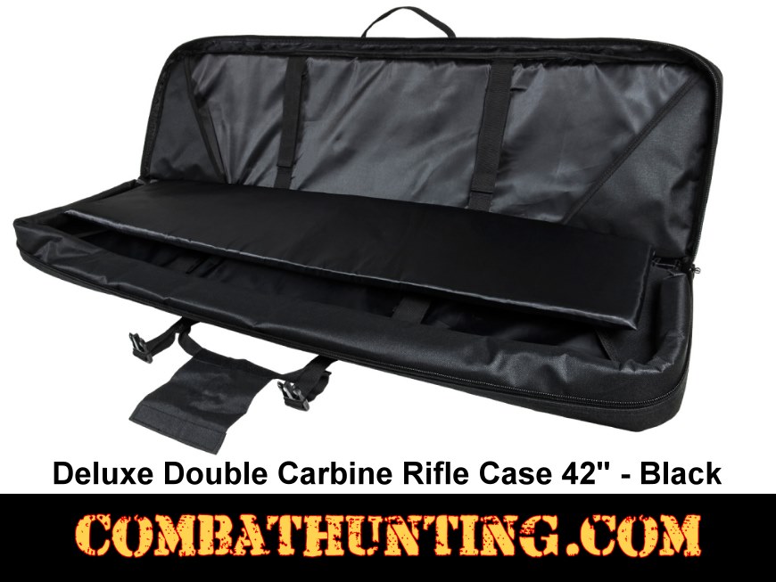 NcStar VISM Tactical 42" Black Padded Double Carbine Rifle Gun Case Bag 