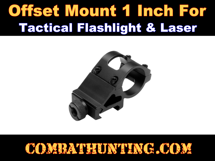 Picatinny Offset Flashlight Mount For 1-Inch Flashlight/Laser style=