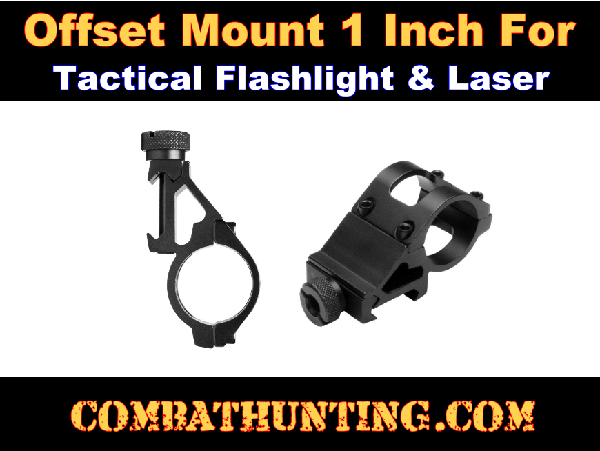 Picatinny Offset Flashlight Mount For 1-Inch Flashlight/Laser style=