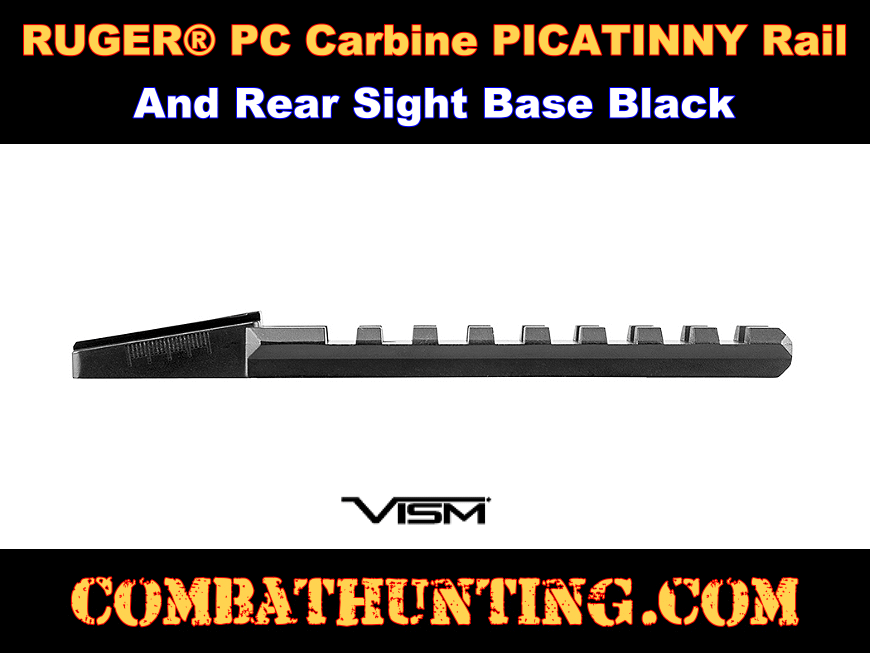 RUGER® PC Carbine Picatinny Rail & Rear Sight Base Black style=