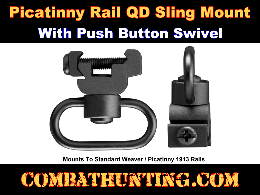 Swivels QD Sling Mount Base Rail Mounted Push Button Sling Picatinny/Weaver Tool 