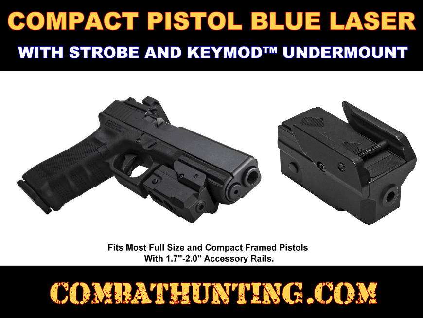 Compact Pistol Blue Laser With Strobe style=