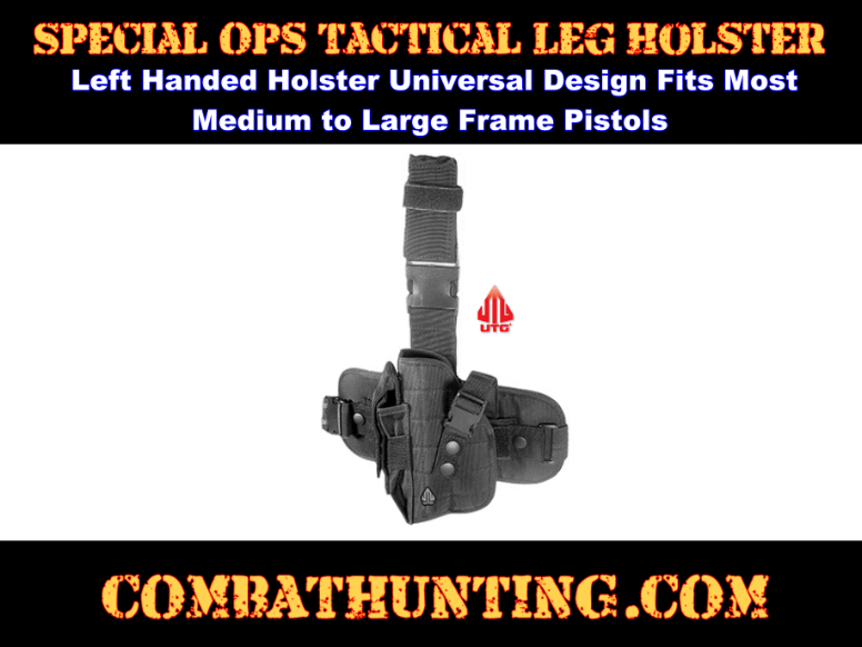 UTG Special Operations Universal Tactical Black Leg Holster (Left Handed)  style=