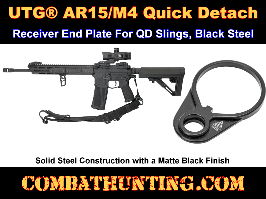 AR15 QD End Plate, Steel QD Sling Mount style=