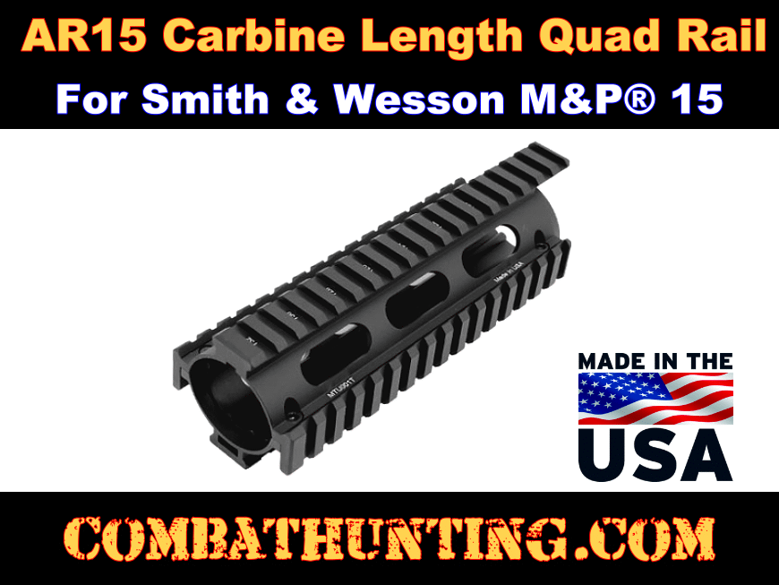 M4 Quad Rail Handguard Carbine Length 6.5 Inch Forend style=