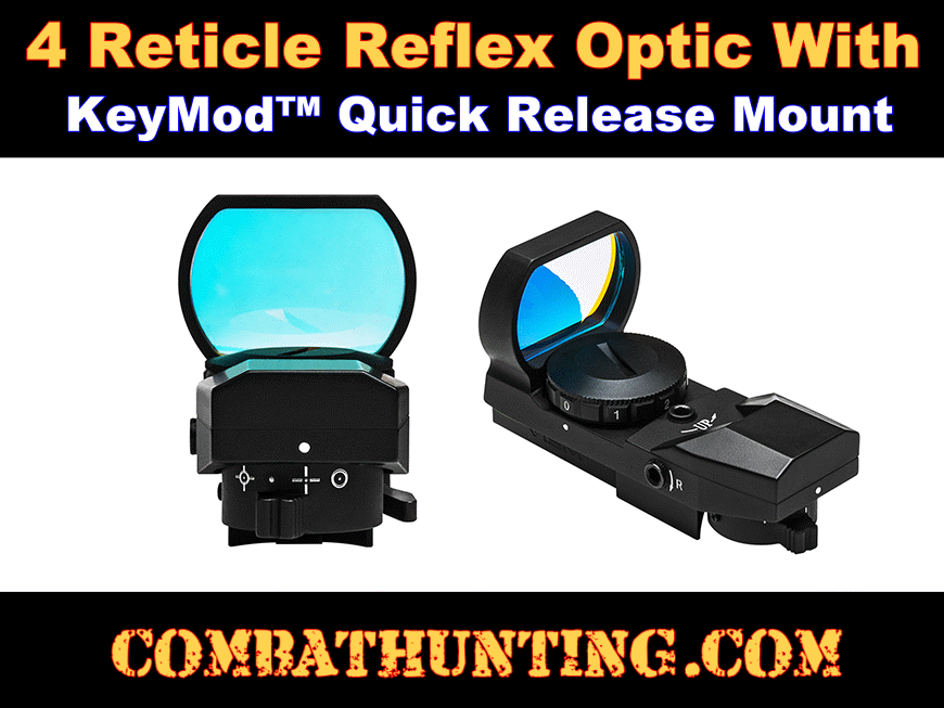 KeyMod Quick Release 4 Reticle Reflex Optic Sight style=