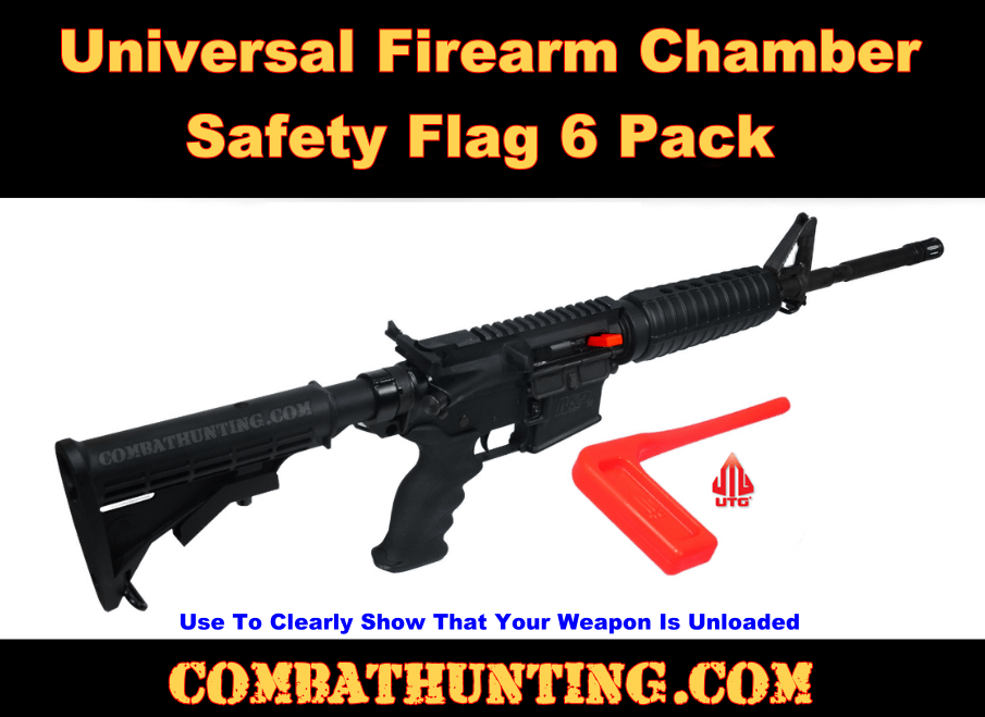 2 Pack Chamber Safety Flag For Rifle Handgun Shotgun With Bright RedKey Chain Tags